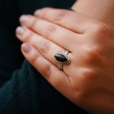 'BIA' Black Onyx 925 Solid Sterling Silver Ring