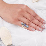 Rainbow Moonstone & Labradorite 925 Solid Sterling Silver Ring