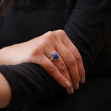 'Minimalist' Lapis Lazuli 925 Solid Sterling Silver Ring