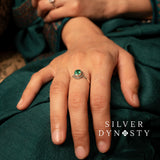 Natural Emerald Ring, 925 Solid Sterling Silver Ring