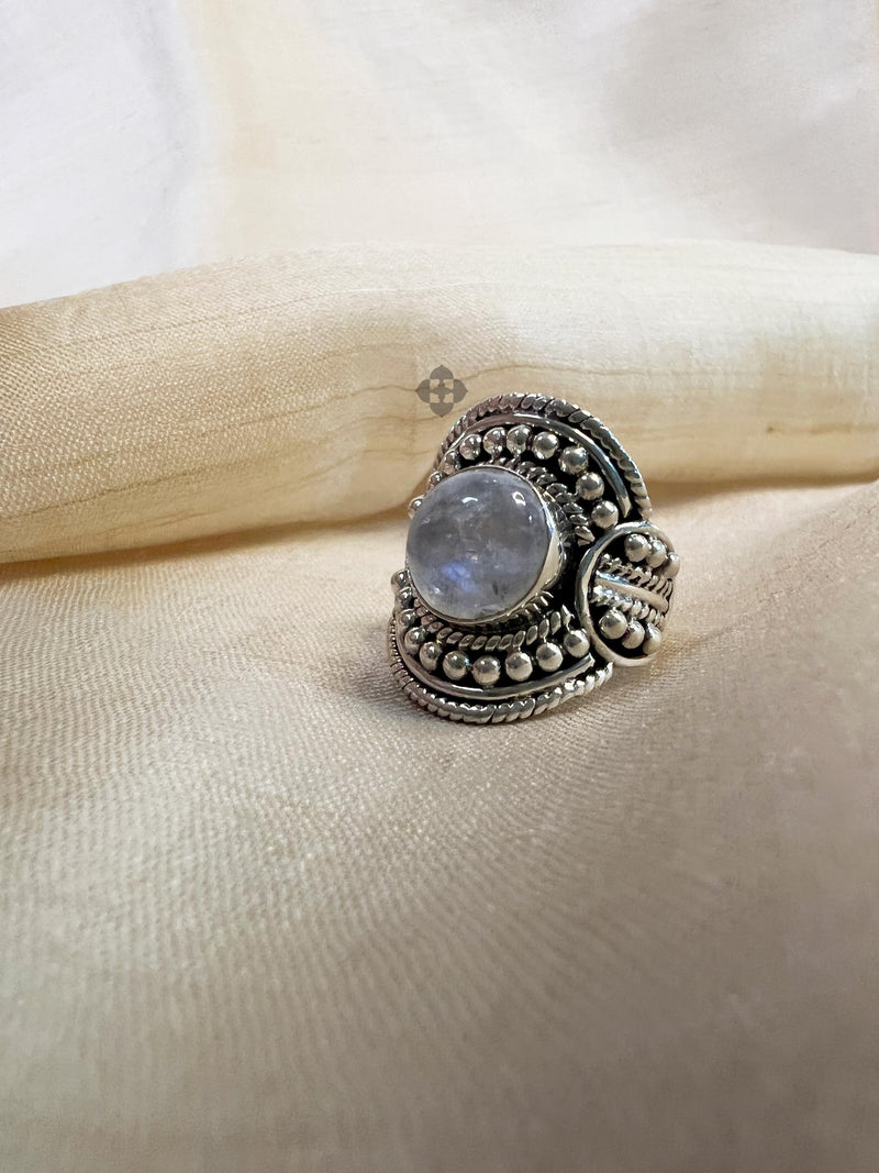 Moonstone 925 Solid Sterling Silver Ring, Moonstone Ring