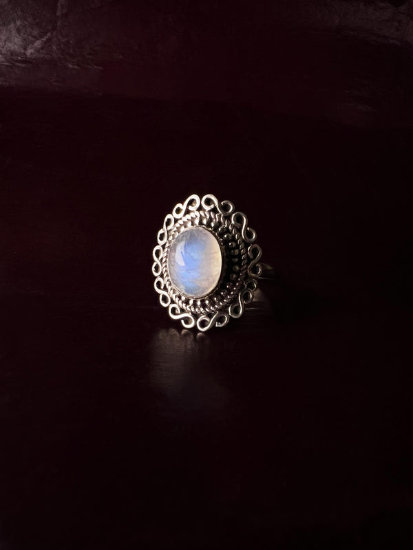 Moonstone 925 Solid Sterling Silver Ring, Moonstone Ring