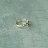 'Elegant' Silver Flower Band,925 Solid Sterling Silver Ring,