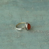 'Fortuna' Carnelian 925 Solid Sterling Silver Ring