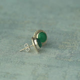 Green Onyx 925 Solid Sterling Silver Earrings