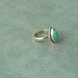 Larimar Ring, 925 Solid Sterling Silver Ring