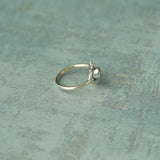 Eye Ring with Zircon, 925 Solid Sterling Silver Ring, Simple Band