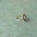 'Flower' Moonstone 925 Solid Sterling Silver Ring